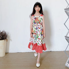 تنورة عائلية جديدة موديل 2023 بتصميم متفجر للفتيات فستان بوهيمي تنورة بحمالات مطبوعة على الطراز الأوروبي والأمريكي