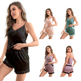 New ice silk pajamas women's summer thin section home service backless hollowed-out ladies suspender nightdress