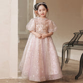 فستان عيد ميلاد للفتيات فستان غزل منفوش 2023 فتاة صغيرة على شكل زهرة بأكمام منتفخة زي فتاة صغيرة على البيانو للربيع