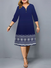 فستان جديد 2022 برقبة على شكل حرف V وسحاب عابر للحدود مقاس كبير للسيدات أوروبي وأمريكي