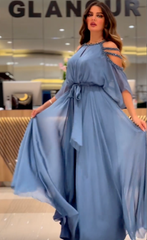 elegant chiffon waist dress