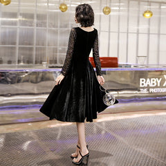 Ladies V-neck short velvet fashion party dress birthday party dress dress
