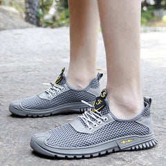 Men's mesh shoes, casual sports shoes, spring and summer -top mesh cloth surface, lightweight, breathable, running, hiking, outdoor casual shoes, men