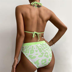 Waist Bikinis Swimsuits Women Sexy Leopard Splicing String Lace Biquini Summer Swimwear Female Bathing Suit Beachwear