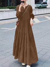 ZANZEA Elegant Long Sleeve V Neck Shirt Dress Women Casual Button Solid Ruffle Sundress Oversize Holiday Vestido Korean Kaftan