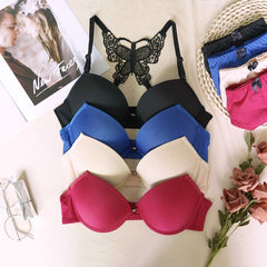 Push Up Underwired Push Up Bra Comfortable Cotton Everyday Bra Set Sexy Lace Underwear Panties Full Coverage Adjustable Breast Lifting Underwear