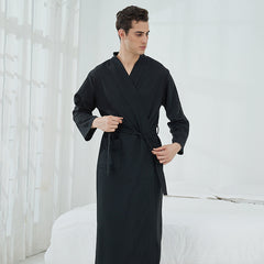 Waffle bathrobe, sauna suit, women's thin nightgown, long couple's home dress, hotel bathrobe, man