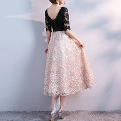 Ladies Round Neck Sleeve Lace Banquet Evening Dress L218