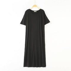 New Ladies Basic Sleep Shirt Sexy Lingerie Solid Long Nightgown Modal Sleepwear Summer Pregnant Nighty Nightdress