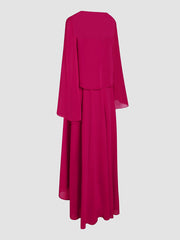 Rose Red Elegant Chiffon Dress