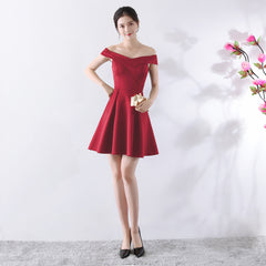 عرض ساخن فستان نخب جديد للعروس زفاف ربيعي جديد صيف أحمر قصير بكتف واحد لحفلات الزفاف من الباب الخلفي فستان صغير