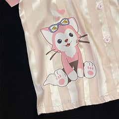 Luxurious chic summer silky women's pajamas short-sleeved home clothes thin section silk suit