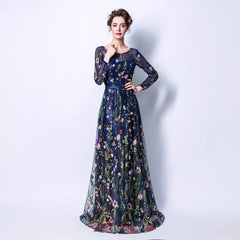 Hot sale new 2022 spring evening dress host flower retro elegant dress skirt fantasy banquet temperament long evening dress