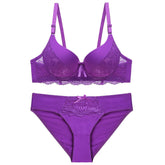 Comfortable Lady Plus Size Sexy Lace Bra Underwear Set