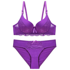 Comfortable Lady Plus Size Sexy Lace Bra Underwear Set