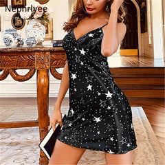 ملابس نوم نسائية صيفية جديدة لعام 2021 فستان نوم نسائي مثير بشريط سباغيتي فستان نوم رايون فستان قصير SLP001368