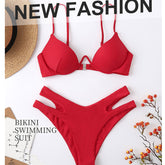 Womens bikini, red bikini for women, cupshe, triangle bikini top