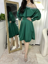 Green elegant hot diamond dress