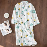New design Fresh kimono robes women Summer bathrobes 100% Gauze cotton thin casual Floral women nightgowns Japanese bath robes