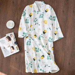 New design Fresh kimono robes women Summer bathrobes 100% Gauze cotton thin casual Floral women nightgowns Japanese bath robes