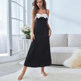 European and American suspender nightdress women's summer long one-piece nightgown dress home wear can be worn outside