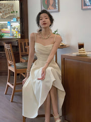 2023 Summer Women Elegant Spaghetti Belt Midi Dress Sexy Prom Evening Birthday Club Fashion 3*8