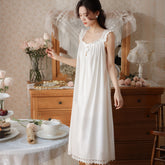 Sling pajamas cotton new girl summer thin court French sweet long dress pajamas home clothes