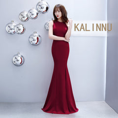 815 necked fishtail slim fitting wedding banquet evening dress women's split skirt popular dress Cross-border Hot Sale High Quality