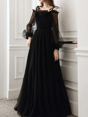 Ladies One Shoulder Long Long Sleeve Black Party Dress Fashion Party Dress