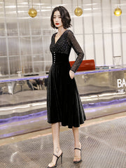 Ladies V-neck short velvet fashion party dress birthday party dress dress