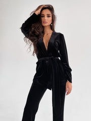 Velvet Women's Nightgown Set Solid Color Trouser Set Women's Velvet Bathrobe Set Women's Warm Nightgown Set 2 Pieces