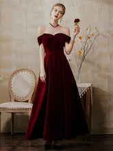 Ladies velvet mid-length tube top one shoulder banquet evening dress LX451