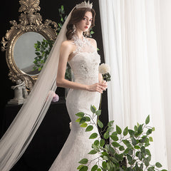Fashion Bridal Wedding Dress Korean lace fishtail dress slim and slim Factory Direct