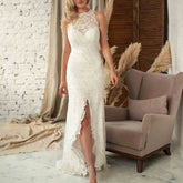 European and American new women's sleeveless halterneck lace dress dress