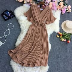 Vintage Elastic Short Sleeve Boho Tunicas Women Floor Length Dress Basics Casual Summer Birthday Clothing Wedding Dresses Robe