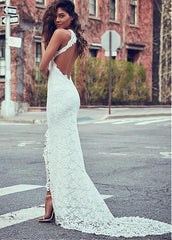 European and American round neck lace sleeveless dress long skirt European and American new slim mopping dress
