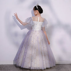 Girls' evening dress 2023 children's host catwalk costume flower girl wedding little girl birthday dress spring