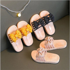 New Summer Girls Sandals Slides Kids Beach Sandals Pleated Ruffles Sweet Kids Slippers for Bath Swimming Indoor Outdoor