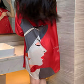 Exquisite women's elegant pajamas shirt nightdress live burst version of Huaer cotton home service