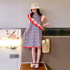 Girls' skirt summer ice silk cotton dress summer texture high-quality bohemian style polo skirt net red