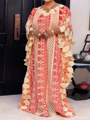 فستان برقع طويل فضفاض من أوروبا وأمريكا وأفريقيا عبر الحدود قابل للذوبان في الماء من AliExpress على أمازون مقاس كبير 8732