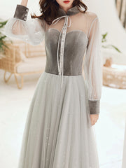 Ladies Long Long Sleeve Fashion Banquet Evening Dress LX441