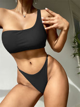 one shoulder solid color