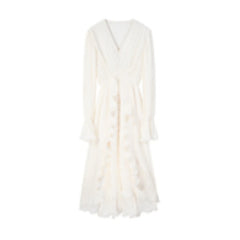 Temperament Korean girl summer dress with pleated ruffles mid-length chiffon waist dress female 12-1