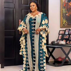 فستان برقع طويل فضفاض من أوروبا وأمريكا وأفريقيا عبر الحدود قابل للذوبان في الماء من AliExpress على أمازون مقاس كبير 8732