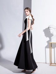 Black evening dress one-shoulder celebrity temperament banquet dress slim and long daily dress