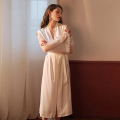 Lace Extra Long Wedding Dressing Robe Women Summer Robe Pajamas