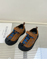 Xia Meng children's shoes 2023 new children's outdoor hiking shoes boys and girls leather sports shoes hiking shoes