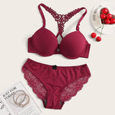 Ladies Sexy Push Up Underwear Set 3/4 Cup Bra Full Coverage Push Up Bra Set Push Up Daily Bra Push Up Bra Underwear Set