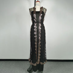 New cross-border foreign trade women's clothing independent station ebay sexy mesh shawl prom dress two-piece new